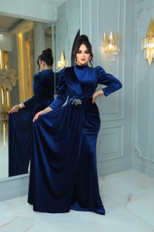 Distinctive velvet evening dress