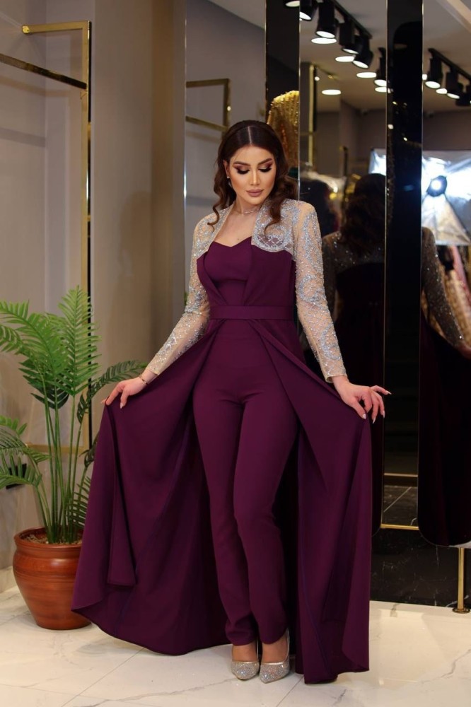 Evening dress with jumpsuit design