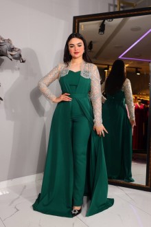 Evening dress with jumpsuit design