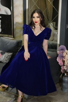 Distinctive velvet evening dress