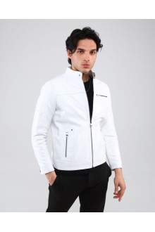 Genuine white leather jacket