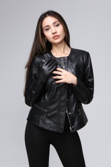 Genuine leather jacket with gloves