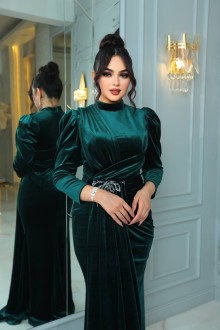 Distinctive velvet evening dress