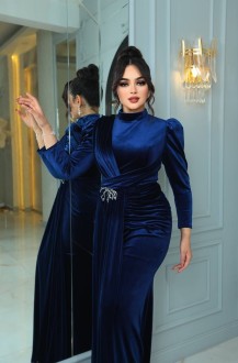 Distinctive velvet evening dress